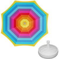 Parasol - regenboog - D180 cm - incl. draagtas - parasolvoet - 42 cm