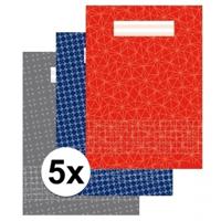 Ruitjes schrift - 5x - A4 - 10 mm ruitjes - schoolschrift - rekenschrift - zachte kaft - 80 bladzijd