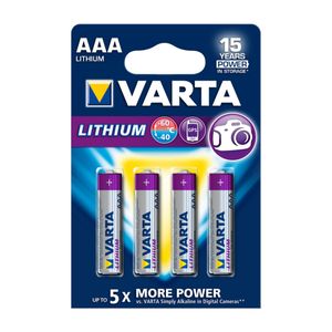 Varta VARTA-6103/4B Lithium Batterij Aaa 4-blisterkaart