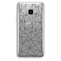 Geometrische lijnen zwart: Samsung Galaxy S9 Transparant Hoesje