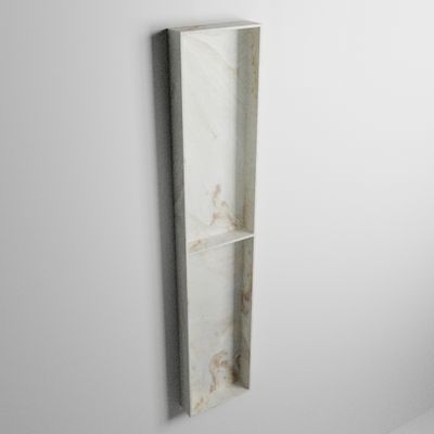 MONDIAZ EASY Nis 89,5x29,5cm in solid surface kleur Frappe. 2 vakken geschikt voor in- of opbouw