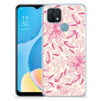 OPPO A15 TPU Case Pink Flowers - thumbnail