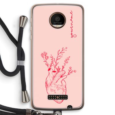 Blooming Heart: Motorola Moto Z Force Transparant Hoesje met koord