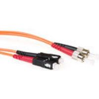 ACT 1,5 meter LSZH Multimode 50/125 OM2 glasvezel patchkabel duplex met SC en ST connectoren