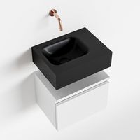 Toiletmeubel Mondiaz Andor | 40 cm | Meubelkleur Talc | Lex vrijhangend wastafel Urban Rechts | 1 kraangat