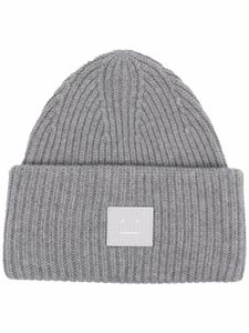 Acne Studios bonnet Face en laine - Gris