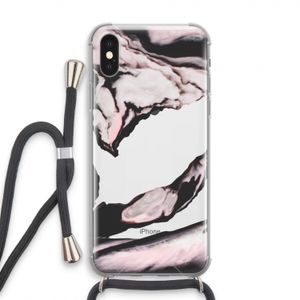 Roze stroom: iPhone XS Transparant Hoesje met koord