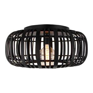 Brilliant Zwarte plafondlamp Woodrow rotan 99405/76