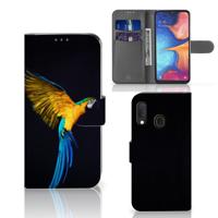 Samsung Galaxy A20e | Telefoonhoesje | Met pasjeshouder | Papegaai