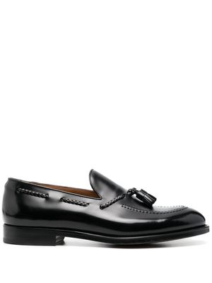 Doucal's mocassins en cuir à bout en amande - Noir