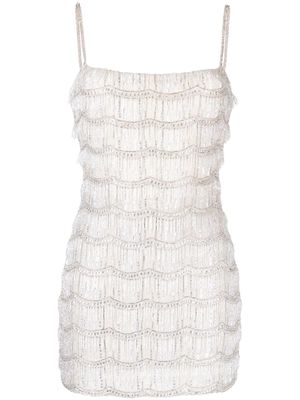 Rachel Gilbert robe courte Sadie à franges - Blanc