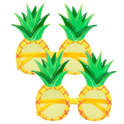 Carnaval/verkleed party bril Ananas - 2x - Tropisch/hawaii thema - plastic - volwassenen