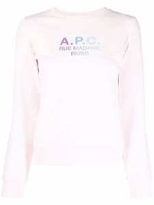 A.P.C. sweat Rue Madame Paris en coton - Rose