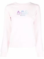 A.P.C. sweat Rue Madame Paris en coton - Rose - thumbnail