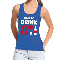 Time to Drink Vodka tekst tanktop / mouwloos shirt blauw dames