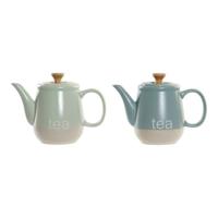 Theepot DKD Home Decor Blauw Groen Keramiek 1 L 22,5 x 12 x 16,5 cm (2 Stuks)