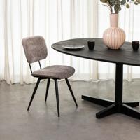 LABEL51 Eetkamerstoel Liva - Stone - Elite - Black Frame
