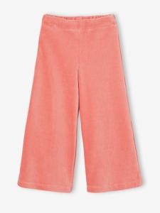 Wijde, fluwelen broek voor meisjes rouge