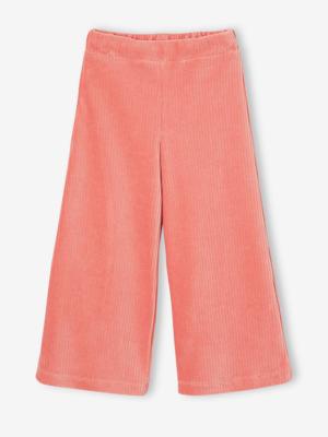 Wijde, fluwelen broek voor meisjes rouge