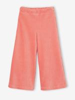 Wijde, fluwelen broek voor meisjes rouge