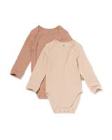 HEMA Meegroeirompers Ecovero™ - 2 Stuks Beige (beige)
