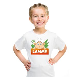 T-shirt wit voor kinderen met Lammy het schaapje XL (158-164)  -