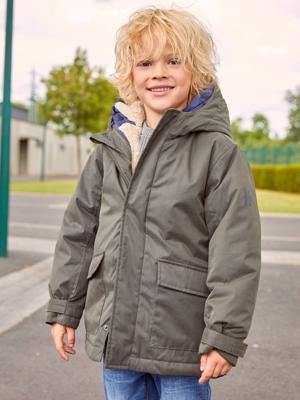 3-in-1-parka voor baby met afneembaar vest kaki 3-in-1-parka voor baby met afneembaar vest kaki