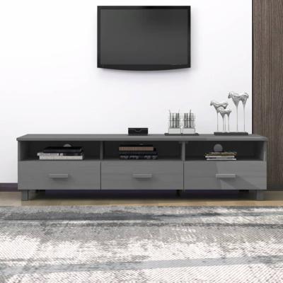Tv-meubel HAMAR 158x40x40 cm massief grenenhout donkergrijs