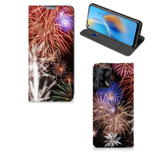 OPPO A74 4G Hippe Standcase Vuurwerk