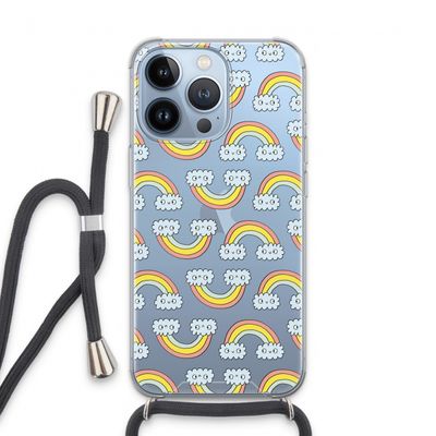 Regenboog: iPhone 13 Pro Transparant Hoesje met koord