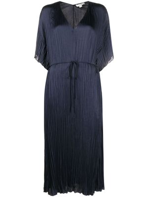 Vince robe plissée à taille nouée - Bleu