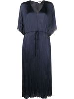 Vince robe plissée à taille nouée - Bleu