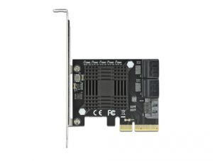 DeLOCK 5 port SATA PCI Express x4 Card Low Profile interface kaart