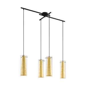 Eglo Eetkamer hanglamp Pinto Gold 4-lichts zwart met goud 97653