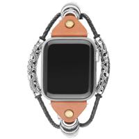 Apple Watch Leren Sieraden Robuust Band - Lichtbruin - 44, 45, 46 & 49mm Apple Watch Leren Sieraden Robuust Band - Lichtbruin - 44, 45, 46 & 49mm