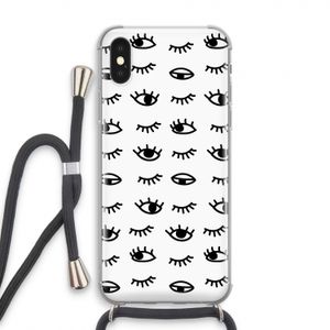 Eye pattern #2: iPhone XS Transparant Hoesje met koord
