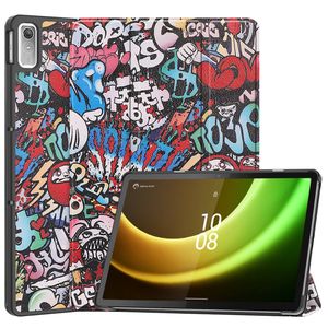 Basey Lenovo Tab P11 (2e Gen) Hoesje Kunstleer Hoes Case Cover -Graffity