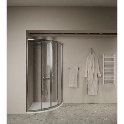 Douchecabine BWS Ola 80x80x190 cm Kwartrond Schuif Chroom Boss & Wessing