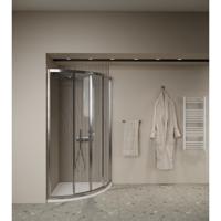 Douchecabine BWS Ola 80x80x190 cm Kwartrond Schuif Chroom Boss & Wessing