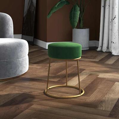 Hocker rond fluweel groen