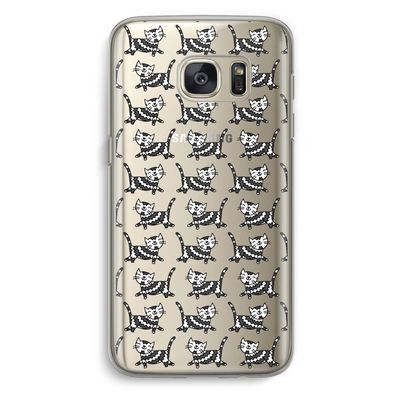 Zwarte poes: Samsung Galaxy S7 Transparant Hoesje