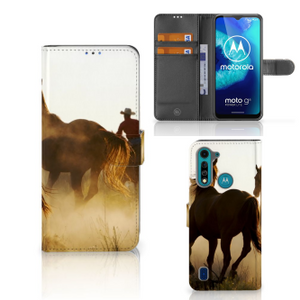 Motorola G8 Power Lite Telefoonhoesje met Pasjes Design Cowboy