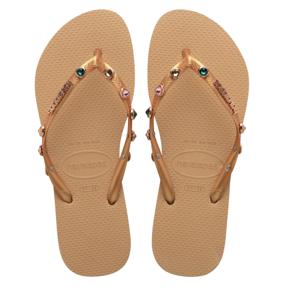 Havaianas Havaianas - Slim Luxury Gold | Swarovski Goud Rubber Teenslippers Dames