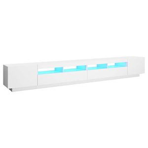 The Living Store TV-meubel - LED-verlichting - wit - bewerkt hout - 300 x 35 x 40 cm - RGB LED