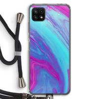 Zweverige regenboog: Samsung Galaxy A22 5G Transparant Hoesje met koord