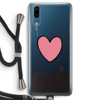 Hartje: Huawei P20 Transparant Hoesje met koord
