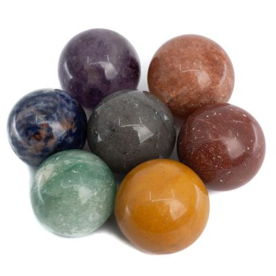 Edelstenen Bol Chakra set van 7 (35 mm)