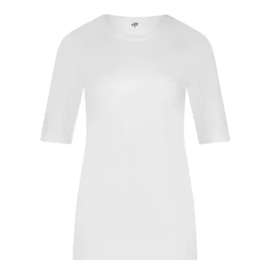 Thermo Rib dames T-shirt 3/4e mouw - Thermisch warm ondershirt met korte mouwen - Ronde hals
