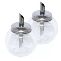 Suikerpot strooier/dispenser 2x stuks glas 250 ml - Voorraadpot - thumbnail