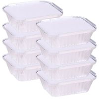 Elite Meal prep bewaar bakjes - Aluminium - 8x - 15 x 12 x 4 cm - met deksel